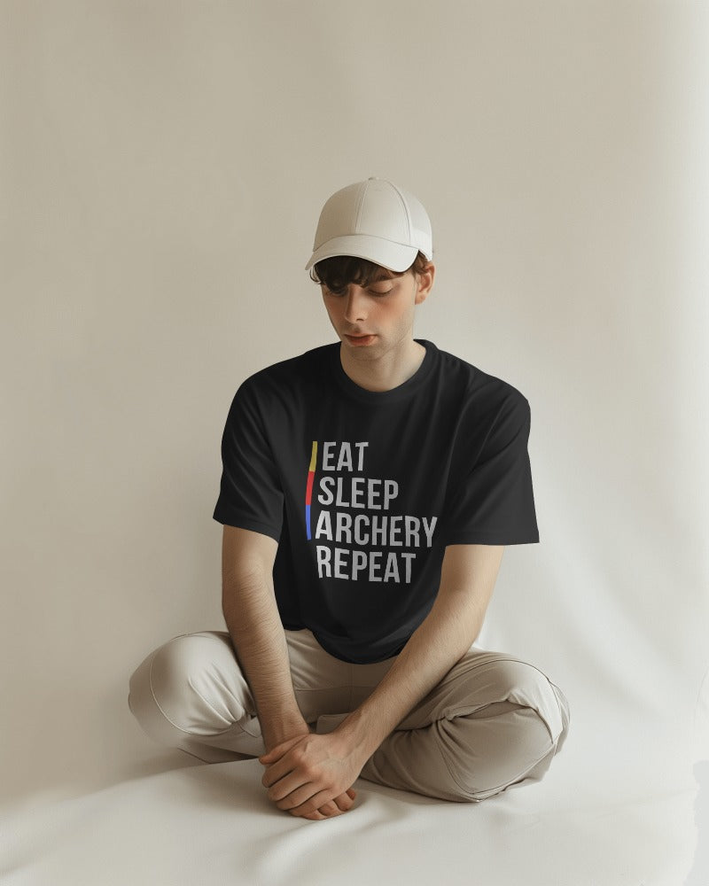 Eat Sleep Archery Repeat T-Shirt (Black) | Premium Archery Lifestyle Tee